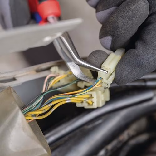 Flachrundzange Länge 200mm verchromt 40Grad gewinkelt Comfort-Griff KNIPEX