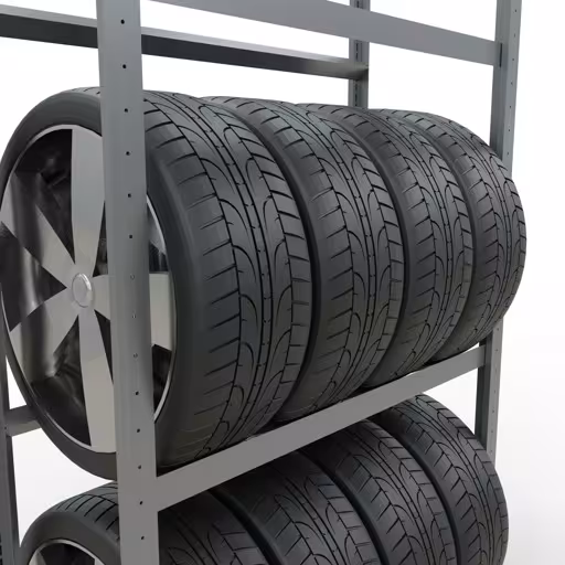 Produktbild Nr 9 des Artikels Grundregal, Räder-/Reifenregal, 2000 x 1000 x 400 mm (HxBxT), verzinkt, 3 Lagerebenen á 150 kg Fachlast pro Ebene Abbildung Nr 9 des Artikels Grundregal, Räder-/Reifenregal, 2000 x 1000 x 400 mm (HxBxT), verzinkt, 3 Lagerebenen á 150 kg Fachlast pro Ebene aus der Produktgruppe Fachbodenregale von der Marke Schulte Lagertechnik