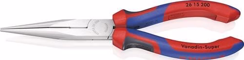 Pince à bec plat, 200 mm de long, chromée, droite, poignée ergonomique, KNIPEX, de la catégorie pinces à bec plat, référence 4000810347