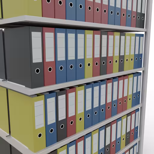Abbildung Nr 13 des Artikels Anbauregal, Büro-Fachbodenregal Stecksystem MULTIplus150, 2300 x 1300 x 600 mm (HxBxT), 7 Fachböden, Längenriegel, mit Mittelanschlag, lichtgrau aus der Produktgruppe Büroregale von der Marke Schulte Lagertechnik