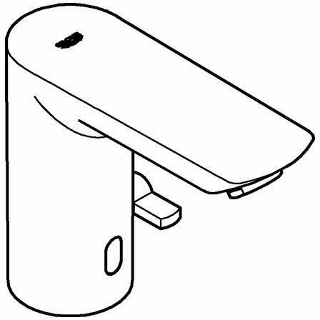 Technische Zeichnung 4060395 GROHE Waschtisch-IR-Elektronik Bau Cosmopolitan E 36451 mit Mischung 6 Volt chrom