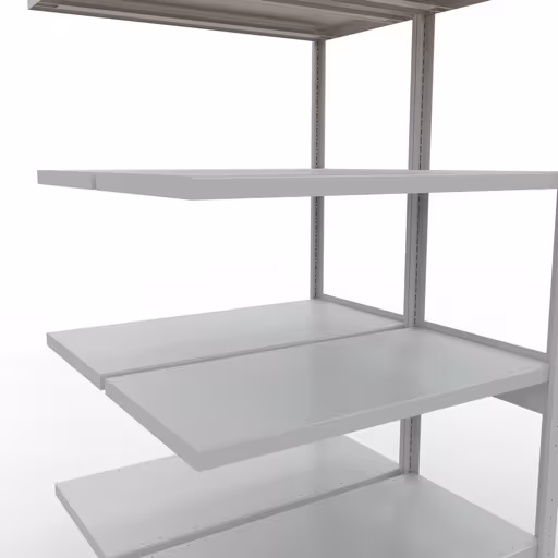 Produktbild Nr.15 des Artikels Anbauregal, Doppelregal, Fachbodenregal Stecksystem MULTIplus250, 2500 x 1000 x (2x500) mm (HxBxT), 2x6 Fachböden, Längenriegel, RAL 7035 lichtgrau aus der Produktreihe Fachbodenregale von der Marke Schulte Lagertechnik