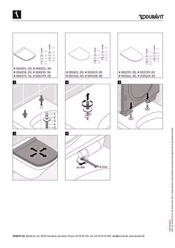 Duravit Wand-WC-Set DuraStyle, rimless, Durafix Tiefspüler, weiß, inklusive WC-Sitz mit Absenkautomatik