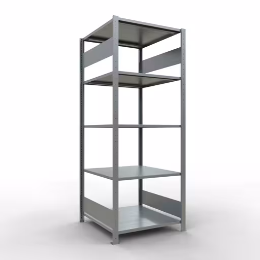 Grundregal, Fachbodenregal Stecksystem MULTIplus150, 2000 x 750 x 800 mm (HxBxT), 5 Fachböden, Längenriegel, verzinkt von der Marke Schulte Lagertechnik Grundregal, Fachbodenregal Stecksystem MULTIplus150, 2000 x 750 x 800 mm (HxBxT), 5 Fachböden, Längenriegel, verzinkt aus der Kategorie Grundregal mit der Artikelnummer 12780-75-LR