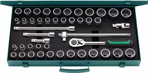 Jeu de 45 clés à douille 50 Ma/39/6 N, 1/2 pouce, 10-13 mm, 3/8-1 1/4 pouce, par Stahlwille Coffret de 45 clés à douille 50 Ma/39/6 N, 1/2 pouce, 10-13 mm, 3/8-1 1/4 pouce, STAHLWILLE, de la catégorie « assortiment de clés à douille 1/2" » avec le numéro d'article 8000334740