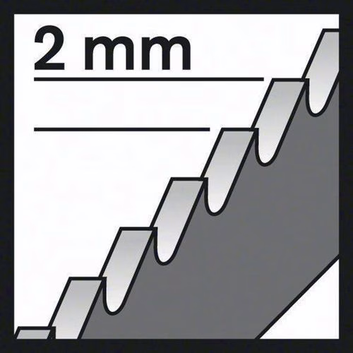 Piktogramm 4016039 Stichsägeblatt T 718 BF Gesamtlänge 180 mm Zahnteilung 2 mm BIM 3 Stück / Karte BOSCH