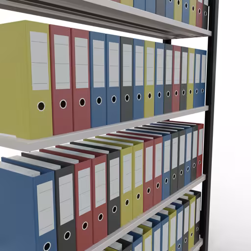 Abbildung Nr 13 des Artikels Anbauregal, Büro-Fachbodenregal Stecksystem MULTIplus85, 1800 x 1300 x 300 mm (HxBxT), 5 Fachböden, Kreuzstrebe, mit Anschlagleiste, schwarz/lichtgrau aus der Produktgruppe Büroregale von der Marke Schulte Lagertechnik