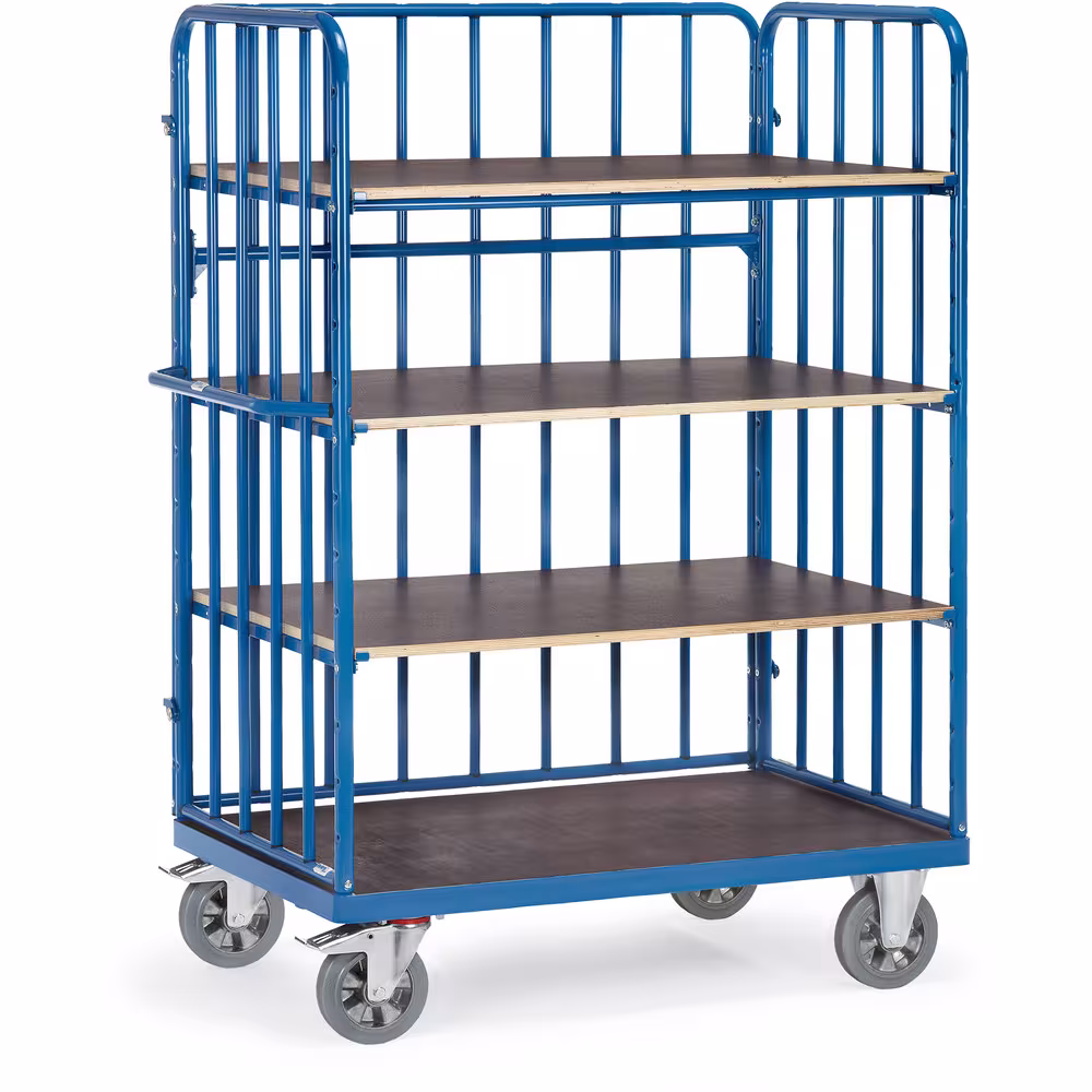 Etagenwagen Super-Multi-Vario 4 Etagen Tragkraft pro Boden 180 kg. 2 Lenk- und 2 Bockrollen, Elastic-Vollgummi-Bereifung aus der Kategorie Etagenwagen