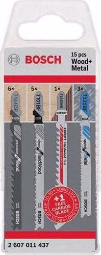 Stichsägeblatt-Set JSB Wood and Metal 15-teilig Holz BOSCH aus der Kategorie Stichsägeblatt mit der Teilenummer 8000587157