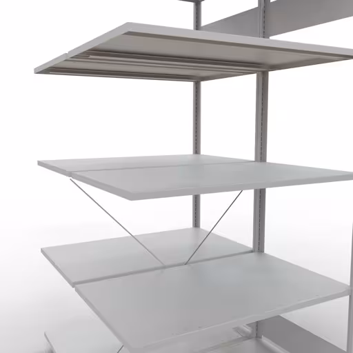 Andere Ansicht des Artikels Anbauregal, Doppelregal, Fachbodenregal Stecksystem MULTIplus150, 2000 x 1000 x (2x600) mm (HxBxT), 2x5 Fachböden, Kreuzstrebe, RAL 7035 lichtgrau Andere Ansicht des Artikels Anbauregal, Doppelregal, Fachbodenregal Stecksystem MULTIplus150, 2000 x 1000 x (2x600) mm (HxBxT), 2x5 Fachböden, Kreuzstrebe, RAL 7035 lichtgrau aus der Kategorie Fachbodenregale