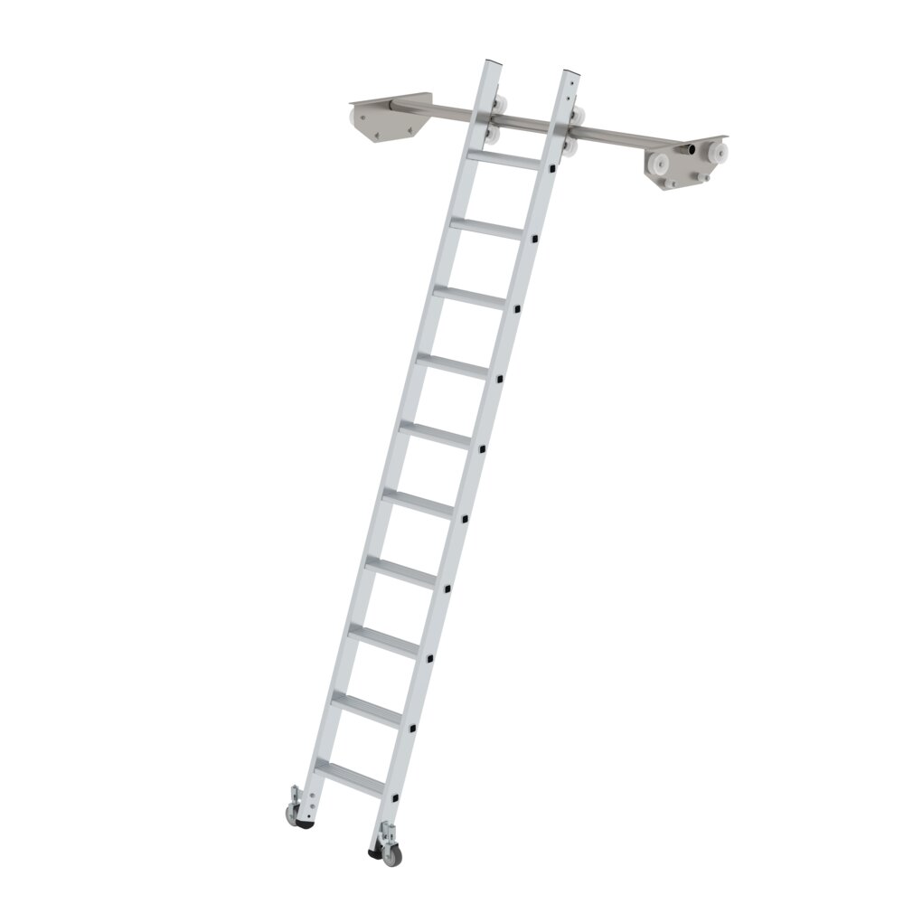 Munk Stufen-Regalleiter fahrbar für Doppelregal 10 Stufen von Günzburger Steigtechnik Munk Stufen-Regalleiter fahrbar für Doppelregal aus der Kategorie Regalleitern mit der Artikelnr. 044610