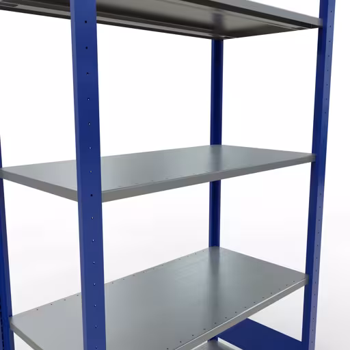 Produktbild Nr 12 des Artikels Grundregal, Fachbodenregal Stecksystem MULTIplus85, 2000 x 1000 x 500 mm (HxBxT), 5 Fachböden, Längenriegel, RAL 5010 enzianblau Abbildung Nr 12 des Artikels Grundregal, Fachbodenregal Stecksystem MULTIplus85, 2000 x 1000 x 500 mm (HxBxT), 5 Fachböden, Längenriegel, RAL 5010 enzianblau aus der Produktgruppe Stecksystem von der Marke Schulte Lagertechnik