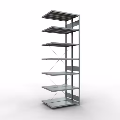 Anbauregal, Doppelregal, Fachbodenregal Stecksystem MULTIplus250, 3000 x 1000 x (2x400) mm (HxBxT), 2x7 Fachböden, Kreuzstrebe, verzinkt von der Marke Schulte Lagertechnik Anbauregal, Doppelregal, Fachbodenregal Stecksystem MULTIplus250, 3000 x 1000 x (2x400) mm (HxBxT), 2x7 Fachböden, Kreuzstrebe, verzinkt aus der Kategorie Doppelregale mit der Artikelnummer 14247-A