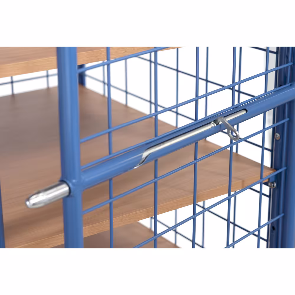 Produktgruppe Etagenwagen 5 Etagen Türen Baukasten-System, Stahlrohr und Profilstahl geschweißt, pulverbeschichtet blau RAL 5007, Schraubkonstruktion Etagenwagen 8581-3DE Länge 1000 mm, Breite 600 mm von der Marke Fetra aus der Kategorie Transportsysteme
