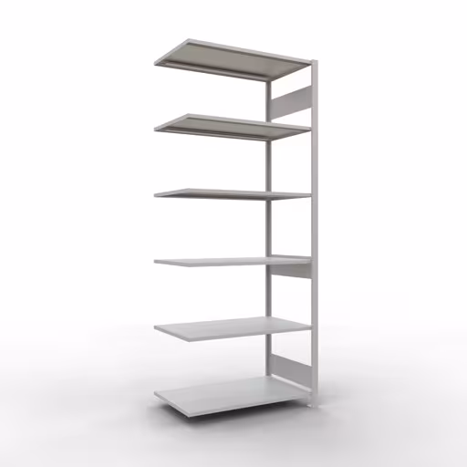 Anbauregal, Fachbodenregal Stecksystem MULTIplus85, 2500 x 1000 x 600 mm (HxBxT), 6 Fachböden, Längenriegel, RAL 7035 lichtgrau von der Marke Schulte Lagertechnik Anbauregal, Fachbodenregal Stecksystem MULTIplus85, 2500 x 1000 x 600 mm (HxBxT), 6 Fachböden, Längenriegel, RAL 7035 lichtgrau aus der Kategorie Anbauregal mit der Artikelnummer 33066-LR