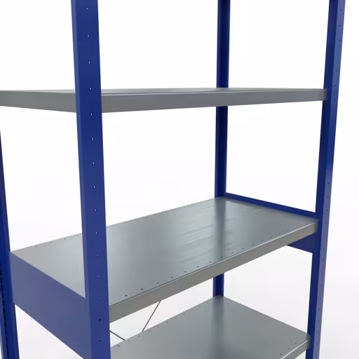 Abbildung Nr 8 des Artikels Grundregal, Fachbodenregal Stecksystem MULTIplus330, 2500 x 1000 x 500 mm (HxBxT), 6 Fachböden, Kreuzstrebe, RAL 5010 enzianblau/verzinkt aus der Produktgruppe Stecksystem von der Marke Schulte Lagertechnik