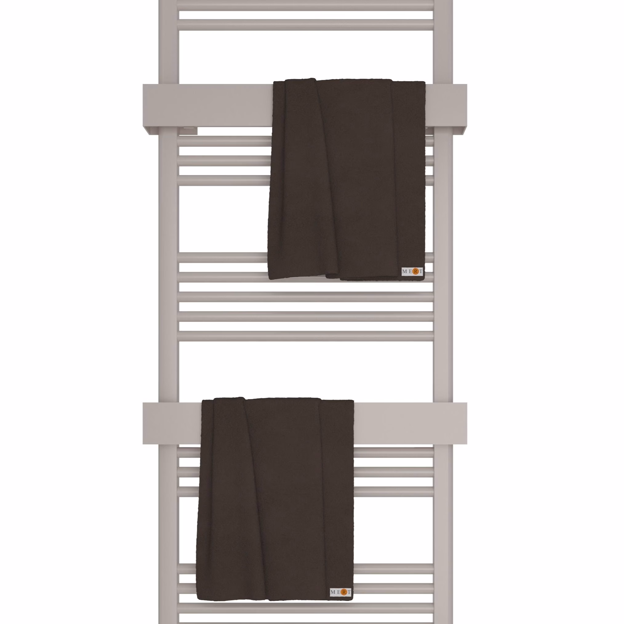 Ohne Text 2208517 MERT Handtuchhalter ECKIG 500mm, Verkehrsweiss RAL 9016, glatt glänzend