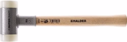Marteau à tête souple SUPERCRAFT, longueur 300 mm, diamètre de la tête 20 mm, hickory, sans recul, marque HALDER Marteau à tête souple SUPERCRAFT Hickory, sans recul, dur, nylon, blanc, HALDER, de la catégorie Marteaux, référence 4000760060