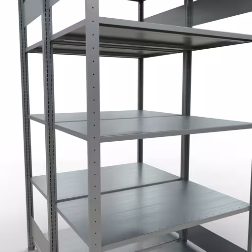 Produktbild Nr 14 des Artikels Grundregal, Doppelregal, Fachbodenregal Stecksystem MULTIplus150, 2000 x 1000 x (2x600) mm (HxBxT), 2x5 Fachböden, Längenriegel, verzinkt Abbildung Nr 14 des Artikels Grundregal, Doppelregal, Fachbodenregal Stecksystem MULTIplus150, 2000 x 1000 x (2x600) mm (HxBxT), 2x5 Fachböden, Längenriegel, verzinkt aus der Produktgruppe Fachbodenregale von der Marke Schulte Lagertechnik