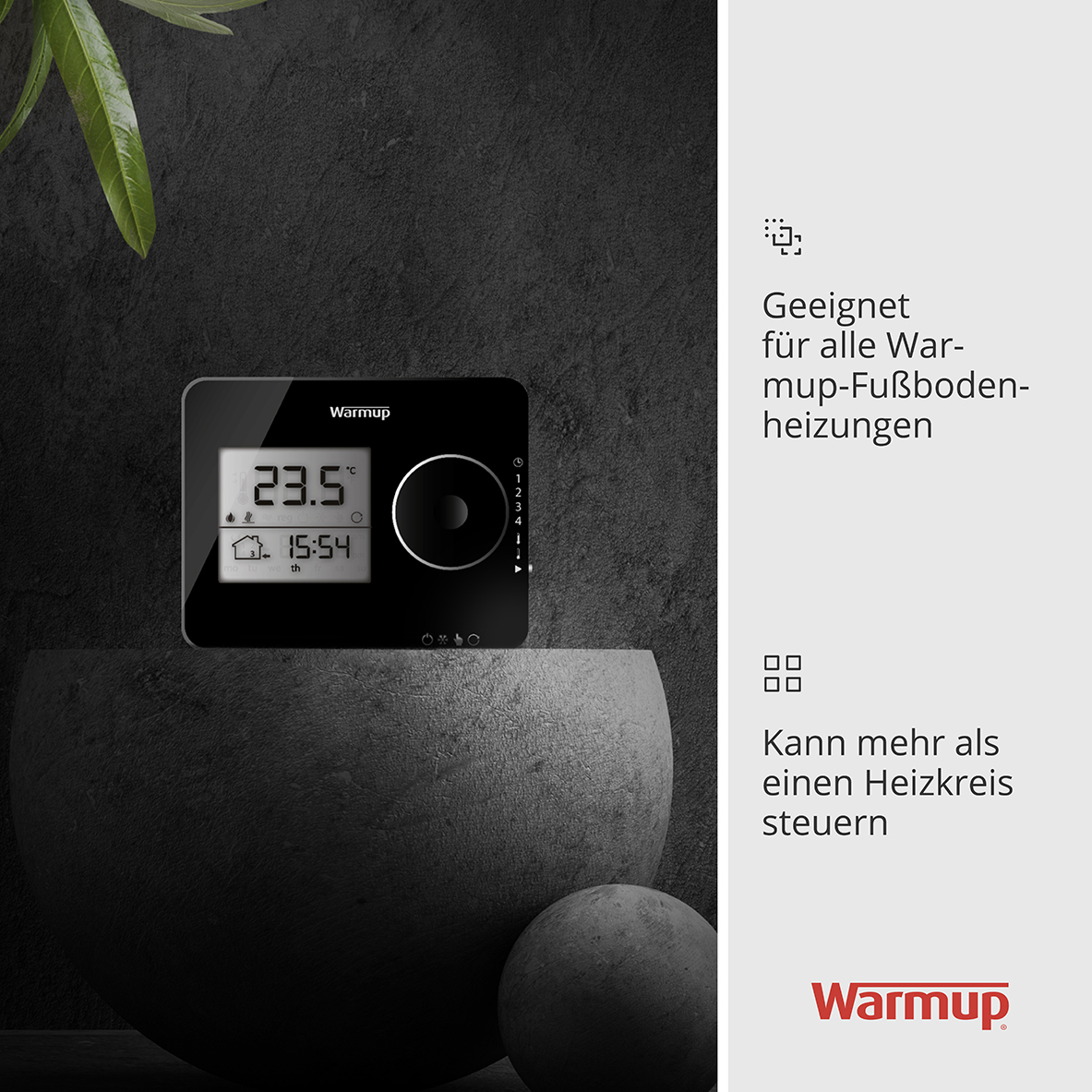 Ohne Text 3820017 Warmup Tempo - Digitalthermostat, schwarz