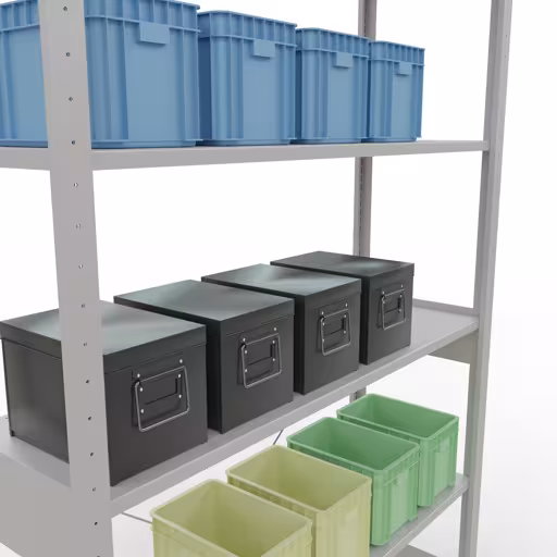 Produktbild Nr.8 des Artikels Stecksystem Grundregal 2500x1300x400 mm, Typ 150 kg, lichtgrau aus der Produktreihe Stecksystem von der Marke Schulte Lagertechnik