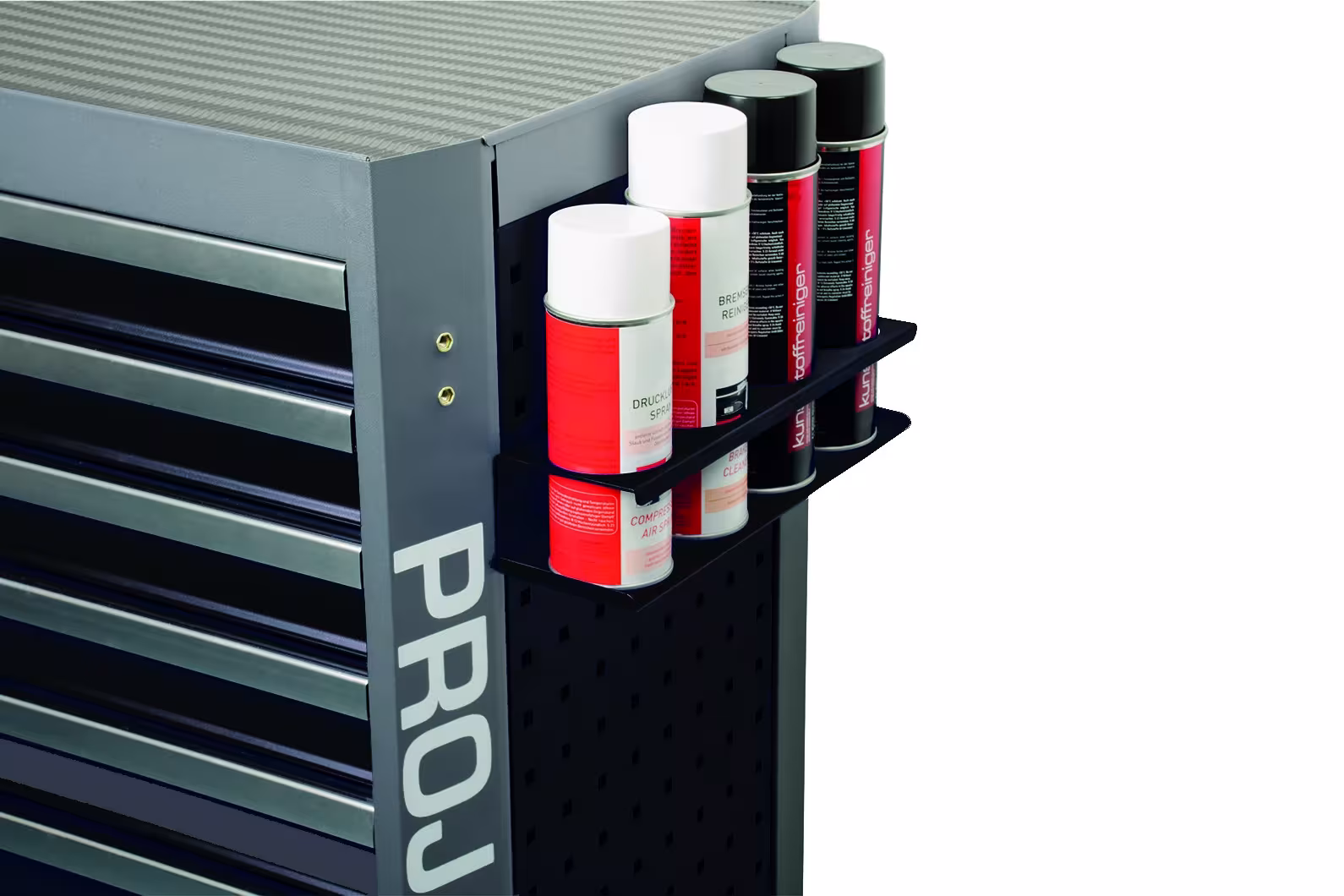 Zubehör Werkstattwagen mit Vierkantlochung Dosenhalter für 4 Dosen Schwarz von der Marke PROJAHN Dosenhalter Typ Variante: Zubehör Werkstattwagen mit Vierkantlochung Dosenhalter für 4 Dosen Schwarz aus der Kategorie Ordnungssysteme & Werkstattwagen mit der Artikelnr. 5503-203