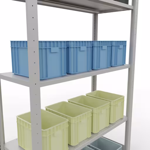 Zusatzbild des Artikels Grundregal, Fachbodenregal Stecksystem MULTIplus150, 2000 x 1000 x 400 mm (HxBxT), 5 Fachböden, Längenriegel, RAL 7035 lichtgrau Zusatzbild des Artikels Grundregal, Fachbodenregal Stecksystem MULTIplus150, 2000 x 1000 x 400 mm (HxBxT), 5 Fachböden, Längenriegel, RAL 7035 lichtgrau aus Grundregal