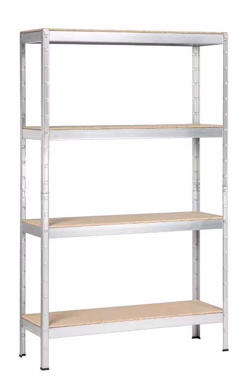 SCHULTE Regalwelt Schwerlastregal mit 4 Holzböden, 180x90x35 cm (HxBxT),verzinkt aus der Kategorie Schwerlastregale mit der Artikelnummer R4039-04-02