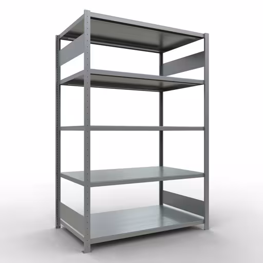 Grundregal, Fachbodenregal Stecksystem MULTIplus250, 2000 x 1300 x 800 mm (HxBxT), 5 Fachböden, Längenriegel, verzinkt von der Marke Schulte Lagertechnik Grundregal, Fachbodenregal Stecksystem MULTIplus250, 2000 x 1300 x 800 mm (HxBxT), 5 Fachböden, Längenriegel, verzinkt aus der Kategorie Grundregal mit der Artikelnummer 12980-130-LR