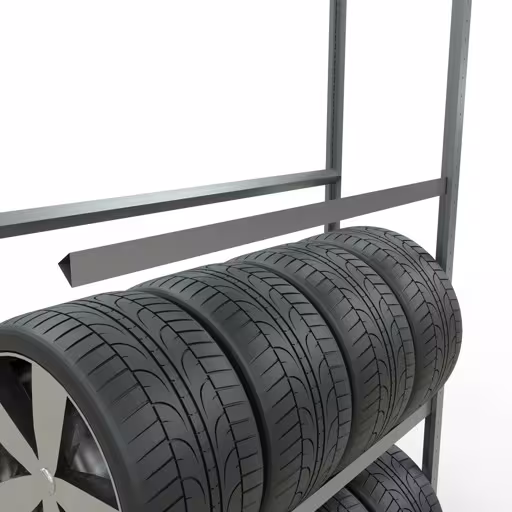 Produktbild Nr 13 des Artikels Anbauregal, Räder-/Reifenregal, 2750 x 1300 x 400 mm (HxBxT), verzinkt, 4 Lagerebenen á 150 kg Fachlast pro Ebene Abbildung Nr 13 des Artikels Anbauregal, Räder-/Reifenregal, 2750 x 1300 x 400 mm (HxBxT), verzinkt, 4 Lagerebenen á 150 kg Fachlast pro Ebene aus der Produktgruppe Fachbodenregale von der Marke Schulte Lagertechnik