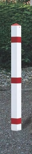 Sperrpfosten STA rot-weiß mit Bodenhülse mit Spitzkappe URBANUS aus der Kategorie Absperrungen und Baustellenabsicherung mit der Teilenummer 9192490117