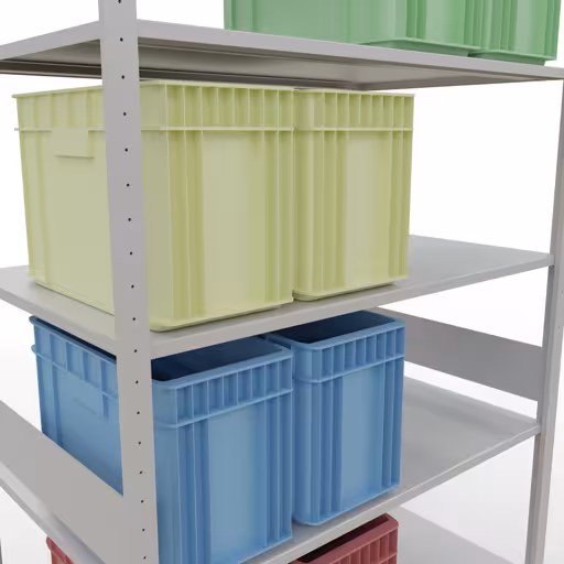 Grundregal, Fachbodenregal Stecksystem MULTIplus150, 3000 x 1300 x 800 mm (HxBxT), 7 Fachböden, Längenriegel, RAL 7035 lichtgrau von der Marke Schulte Lagertechnik aus der Produktreihe Stecksystem