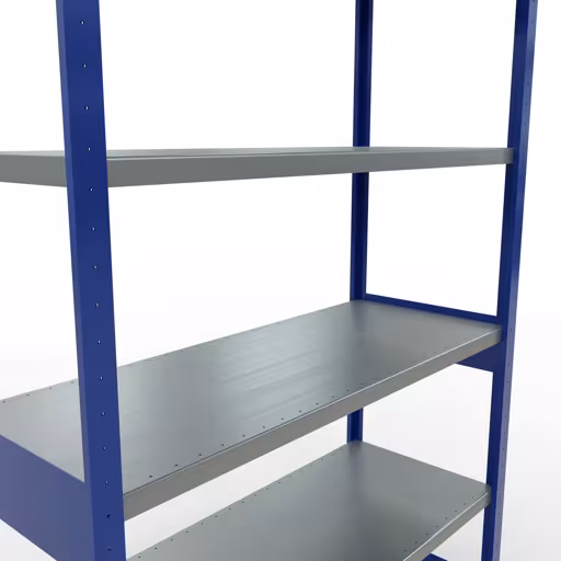 Abbildung Nr 15 des Artikels Grundregal, Fachbodenregal Stecksystem MULTIplus250, 2500 x 1300 x 500 mm (HxBxT), 6 Fachböden, Längenriegel, RAL 5010 enzianblau/verzinkt aus der Produktgruppe Stecksystem von der Marke Schulte Lagertechnik