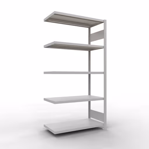 Anbauregal, Fachbodenregal Stecksystem MULTIplus330, 2000 x 1000 x 500 mm (HxBxT), 5 Fachböden, Längenriegel, RAL 7035 lichtgrau von der Marke Schulte Lagertechnik Anbauregal, Fachbodenregal Stecksystem MULTIplus330, 2000 x 1000 x 500 mm (HxBxT), 5 Fachböden, Längenriegel, RAL 7035 lichtgrau aus der Kategorie Anbauregal mit der Artikelnummer 33855-LR