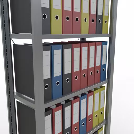 Abbildung Nr 11 des Artikels Grundregal, Büro-Fachbodenregal Stecksystem MULTIplus85, 2000 x 750 x 300 mm (HxBxT), 6 Fachböden, Kreuzstrebe, verzinkt, ohne Anschlagleiste aus der Produktgruppe Büroregale von der Marke Schulte Lagertechnik