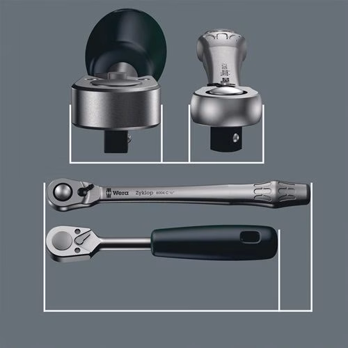 Hebelumschaltknarre Zyklop Metal switch 1/2 ″ 72 Zähne Umschalthebel WERA