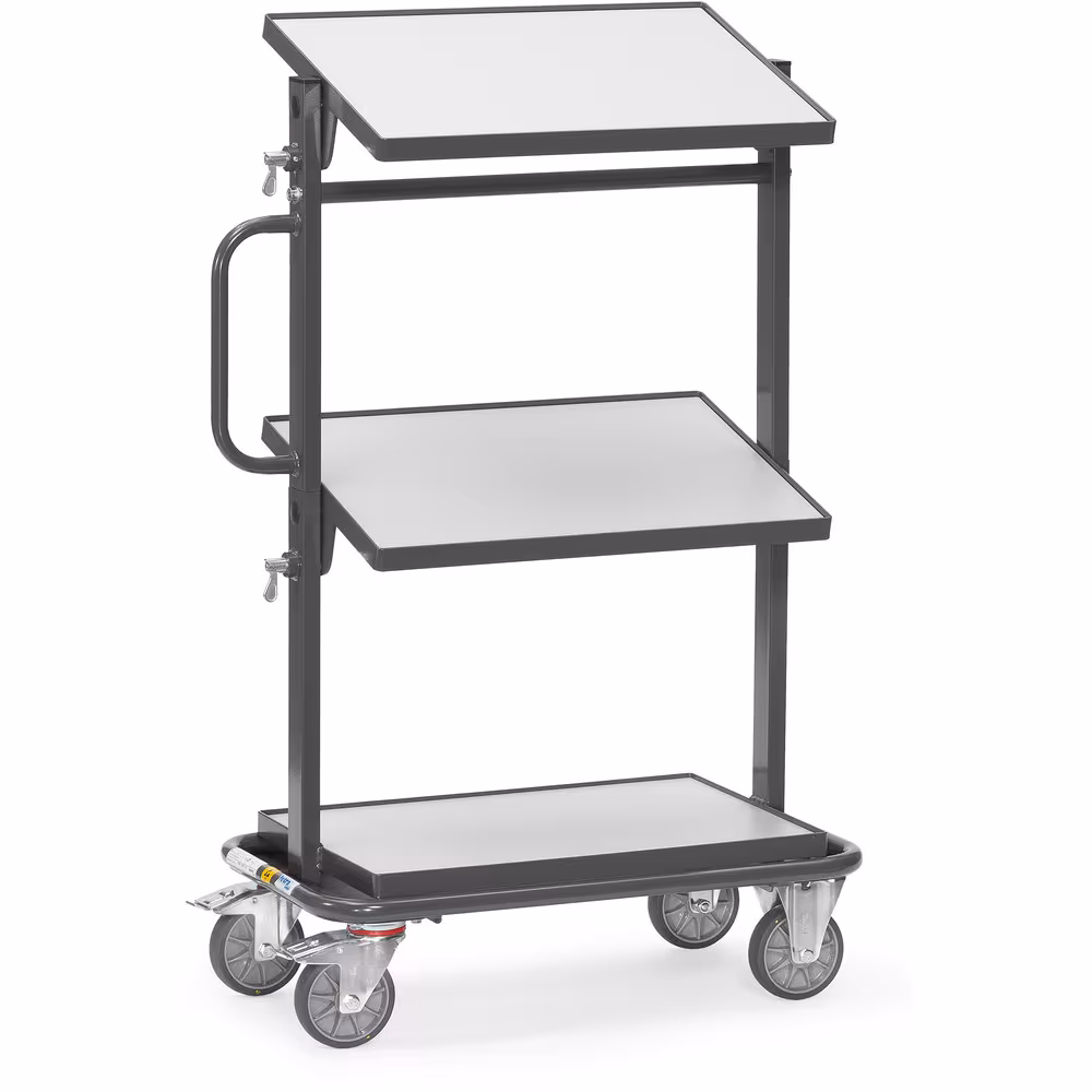 ESD-Beistellwagen 92911 - mit Böden Stahlrohr und Profilstahl geschweißt, elektrisch leitfähig, pulverbeschichtet schiefergrau RAL 7015 von der Marke Fetra ESD-Beistellwagen 92911 - mit Böden Stahlrohr und Profilstahl geschweißt, elektrisch leitfähig, pulverbeschichtet schiefergrau RAL 7015 aus der Kategorie ESD-Geräte mit der Artikelnummer 92911