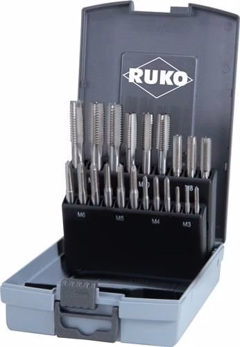 Handkraanset DIN 352 M3-M12, 21-delig, HSS RUKO, uit de categorie kranen met artikelnummer 8000422357