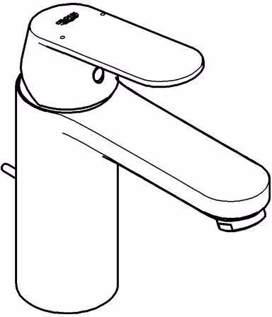 GROHE Einhand-Waschtischbatterie Eurosmart C 23325 mittelhoch Zugstangen-Ablaufgarnitur chrom