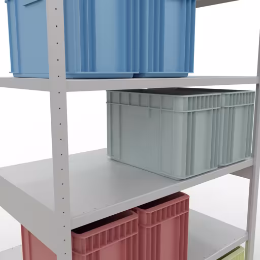 Produktbild Nr 14 des Artikels Stecksystem Grundregal 2500x1300x800 mm, Typ 250 kg, verzinkt / lichtgrau Abbildung Nr 14 des Artikels Stecksystem Grundregal 2500x1300x800 mm, Typ 250 kg, verzinkt / lichtgrau aus der Produktgruppe Stecksystem von der Marke Schulte Lagertechnik