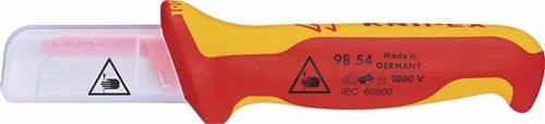Detailbild 4028177 Kabelmesser Länge 190mm Klingenlänge 50mm Klingenrücken mit Kunststoff-Überzug VDE68g Mehrkomponenten-Griff KNIPEX
