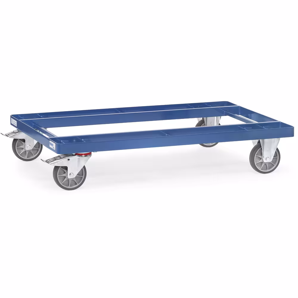 Paletten-Fahrgestell 22501 Flachstahlrahmen mit Unterzügen, ohne Fangecken, pulverbeschichtet, blau RAL 5007 von Fetra mit der Artikelnr. 22501