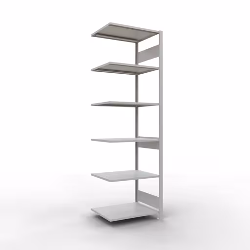 Anbauregal, Fachbodenregal Stecksystem MULTIplus150, 2500 x 750 x 600 mm (HxBxT), 6 Fachböden, Längenriegel, RAL 7035 lichtgrau von der Marke Schulte Lagertechnik Anbauregal, Fachbodenregal Stecksystem MULTIplus150, 2500 x 750 x 600 mm (HxBxT), 6 Fachböden, Längenriegel, RAL 7035 lichtgrau aus der Kategorie Anbauregal mit der Artikelnummer 32666-75-LR