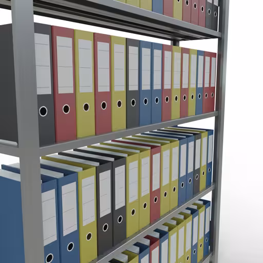 Abbildung Nr 12 des Artikels Grundregal, Büro-Fachbodenregal Stecksystem MULTIplus85, 1800 x 1300 x 300 mm (HxBxT), 5 Fachböden, Kreuzstrebe, verzinkt, ohne Anschlagleiste aus der Produktgruppe Büroregale von der Marke Schulte Lagertechnik