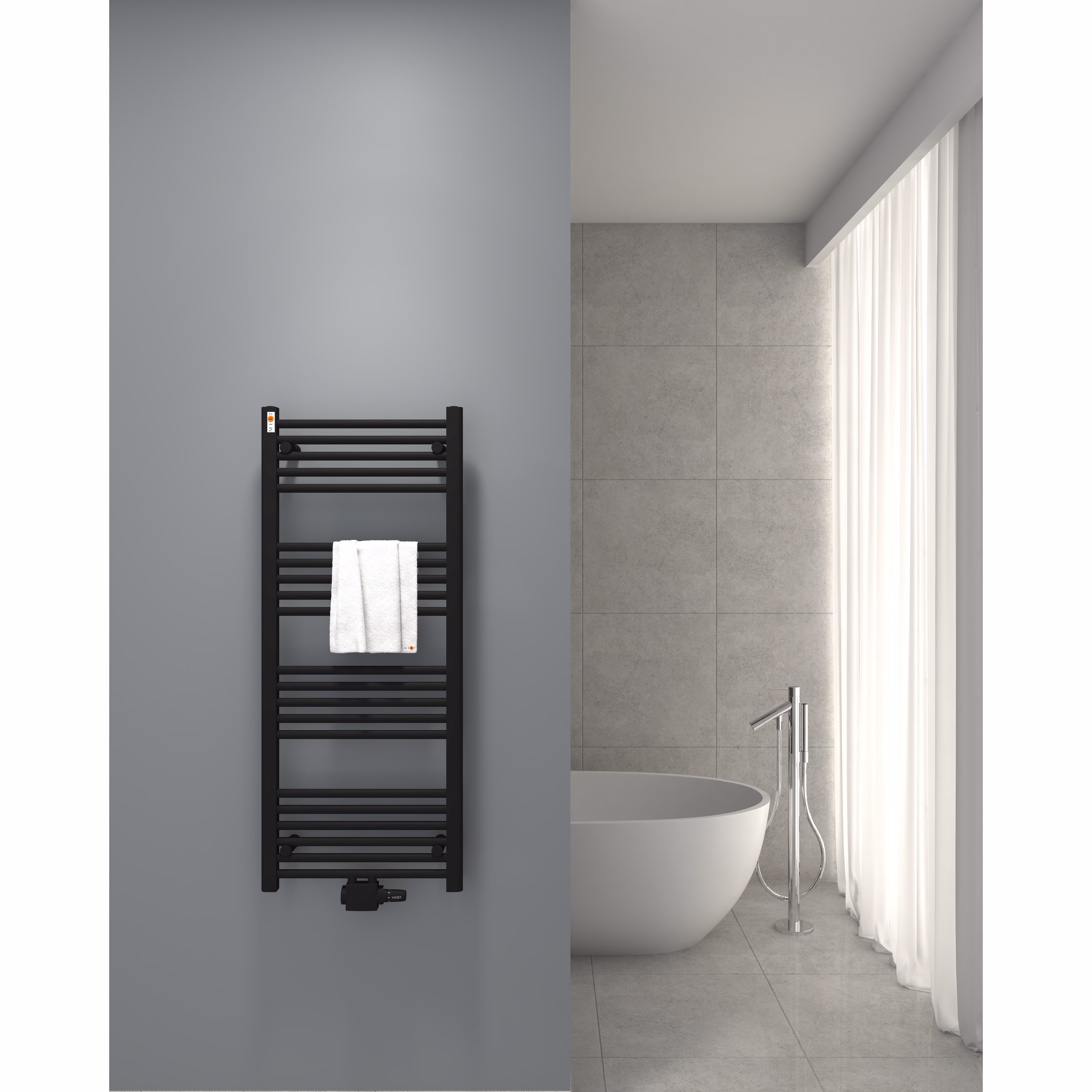 Radiatore da bagno MERT Comfort M, nero, dritto, 500x1200mm, del marchio Mert Radiatore per bagno MERT Comfort M, nero, dritto, attacco centrale da 50 mm, della categoria Radiatori per bagno con attacco centrale, codice articolo 1-50x120-M-BLACK
