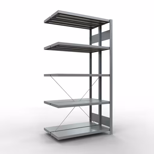 Anbauregal, Doppelregal, Fachbodenregal Stecksystem MULTIplus250, 2000 x 1000 x (2x300) mm (HxBxT), 2x5 Fachböden, Kreuzstrebe, verzinkt von der Marke Schulte Lagertechnik Anbauregal, Doppelregal, Fachbodenregal Stecksystem MULTIplus250, 2000 x 1000 x (2x300) mm (HxBxT), 2x5 Fachböden, Kreuzstrebe, verzinkt aus der Kategorie Doppelregale mit der Artikelnummer 14235-A