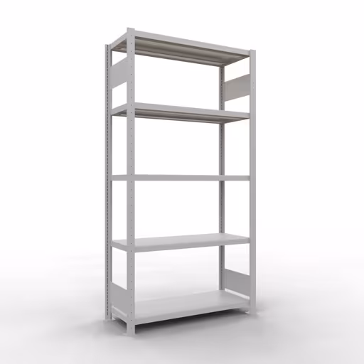 Grundregal, Fachbodenregal Stecksystem MULTIplus330, 2000 x 1000 x 400 mm (HxBxT), 5 Fachböden, Längenriegel, RAL 7035 lichtgrau von der Marke Schulte Lagertechnik Grundregal, Fachbodenregal Stecksystem MULTIplus330, 2000 x 1000 x 400 mm (HxBxT), 5 Fachböden, Längenriegel, RAL 7035 lichtgrau aus der Kategorie Grundregal mit der Artikelnummer 33840-LR