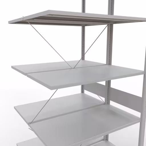 Zusatzbild des Artikels Anbauregal, Doppelregal, Fachbodenregal Stecksystem MULTIplus150, 3000 x 1000 x (2x1000) mm (HxBxT), 2x7 Fachböden, Kreuzstrebe, RAL 7035 lichtgrau Zusatzbild des Artikels Anbauregal, Doppelregal, Fachbodenregal Stecksystem MULTIplus150, 3000 x 1000 x (2x1000) mm (HxBxT), 2x7 Fachböden, Kreuzstrebe, RAL 7035 lichtgrau aus Doppelregale