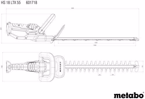 Akku-Heckenschere HS 18 LTX 55 18V Schnitt-L530xS19mm METABO