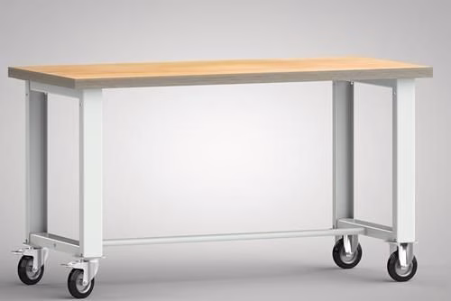 Werkbank lichtgrau Bock- und Lenkrollen, Vollgummi Durchmesser 125 mm KLW-LUTZ BETRIEBSEINRICHTUNGEN aus der Kategorie Werkbänke mit der Teilenummer 9000425452